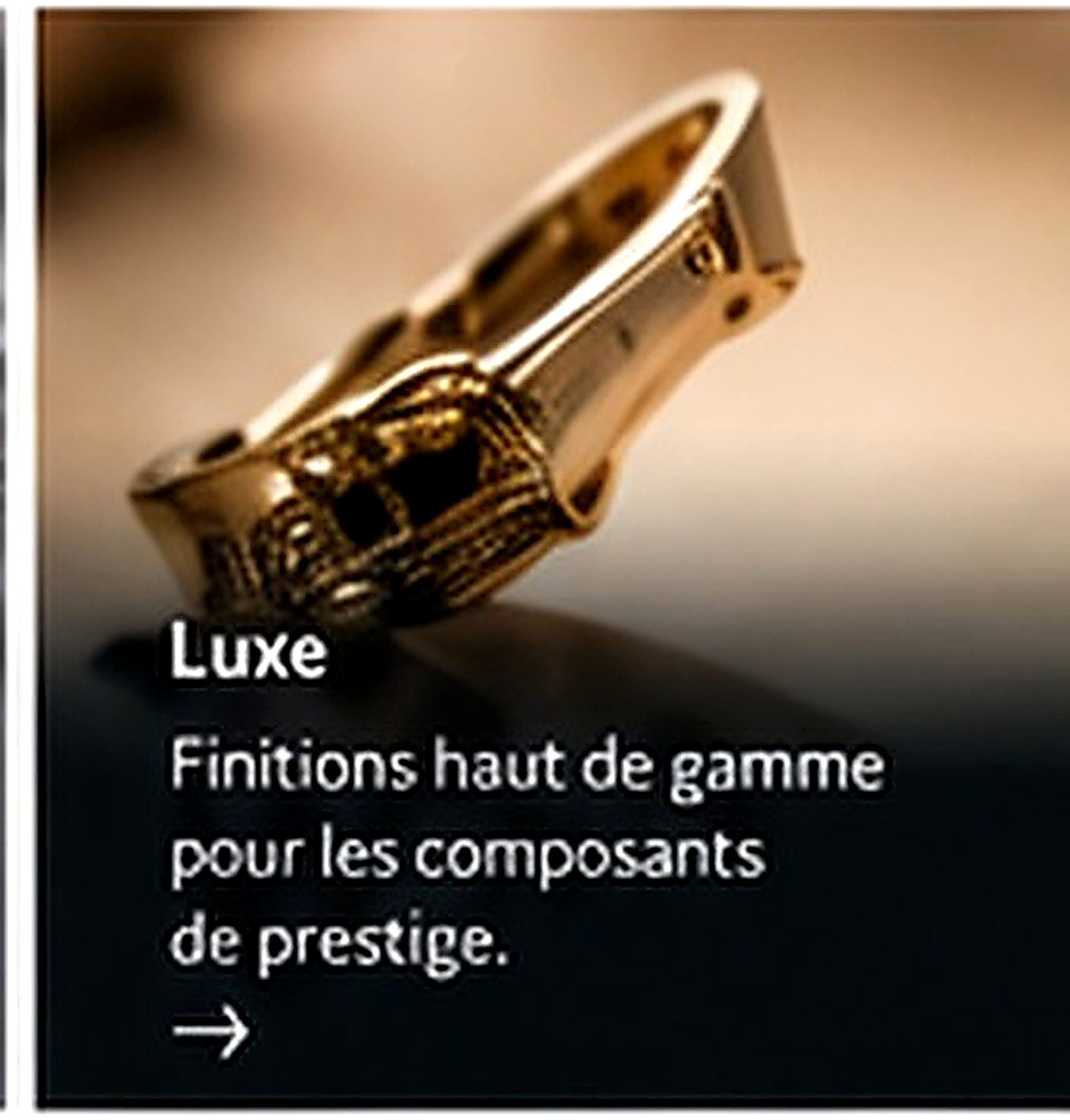 Composant métallique haut de gamme avec finition brillante
